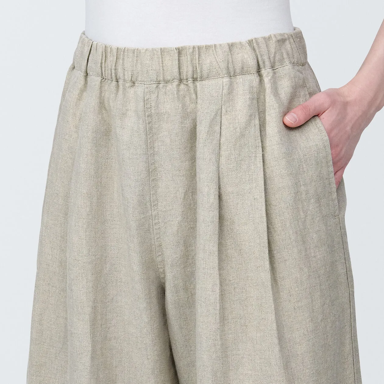 Washed Linen Relaxed Wide Pants