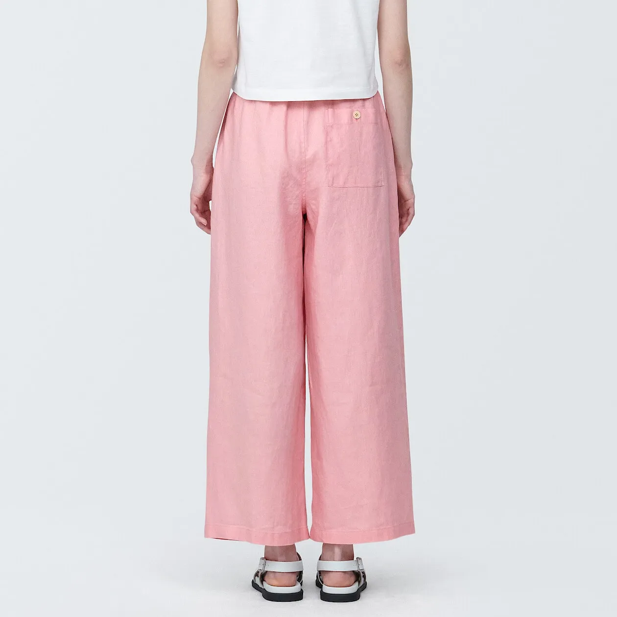 Washed Linen Relaxed Wide Pants