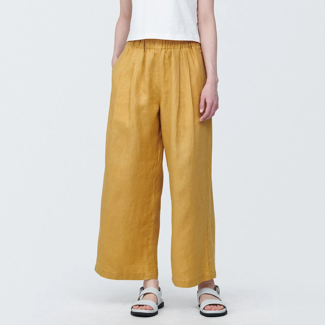 Washed Linen Relaxed Wide Pants