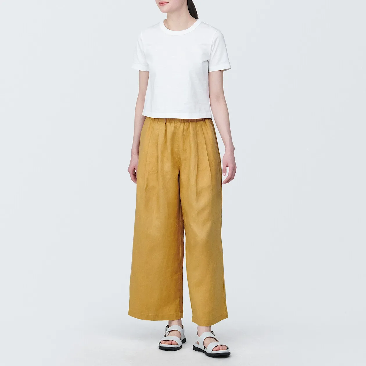 Washed Linen Relaxed Wide Pants