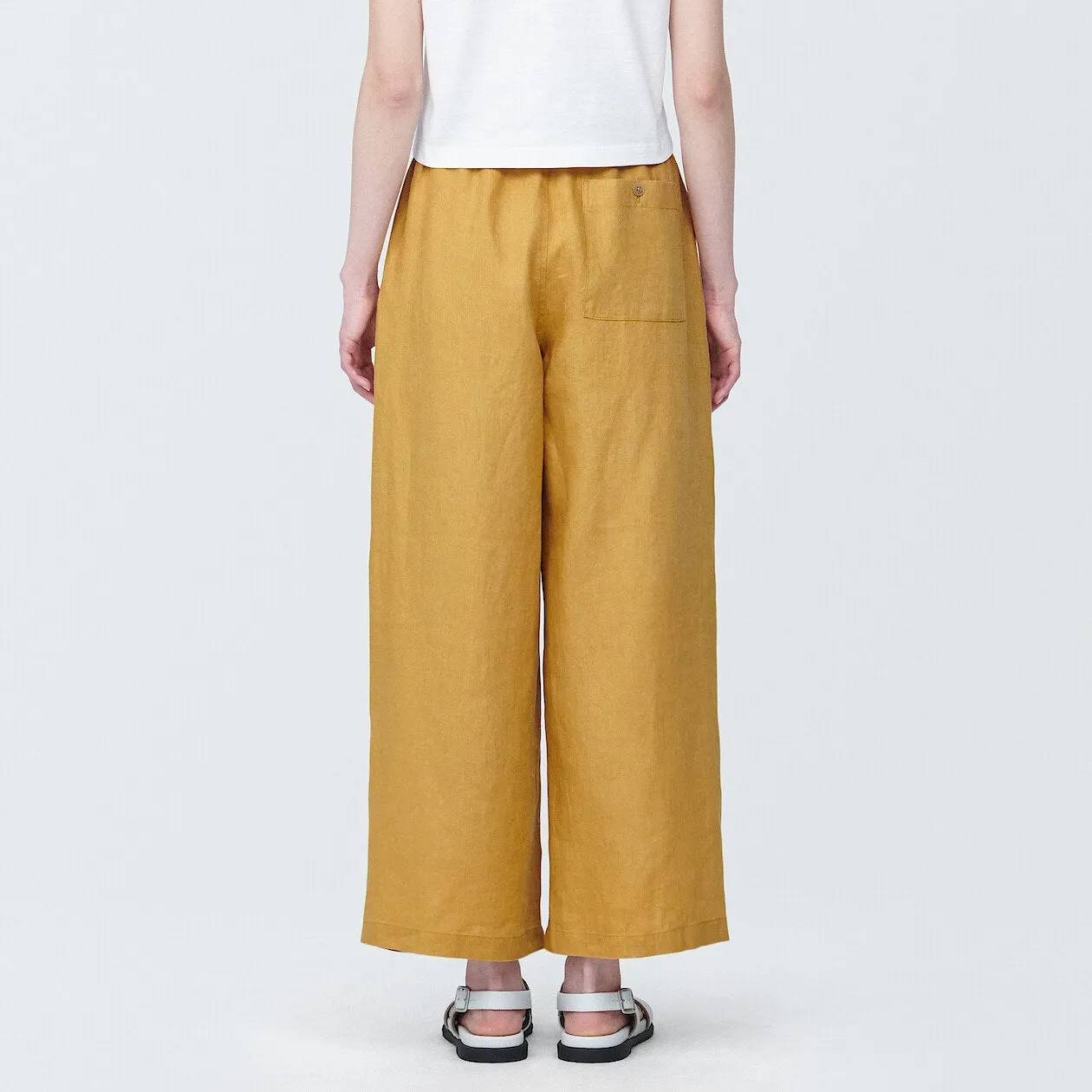 Washed Linen Relaxed Wide Pants