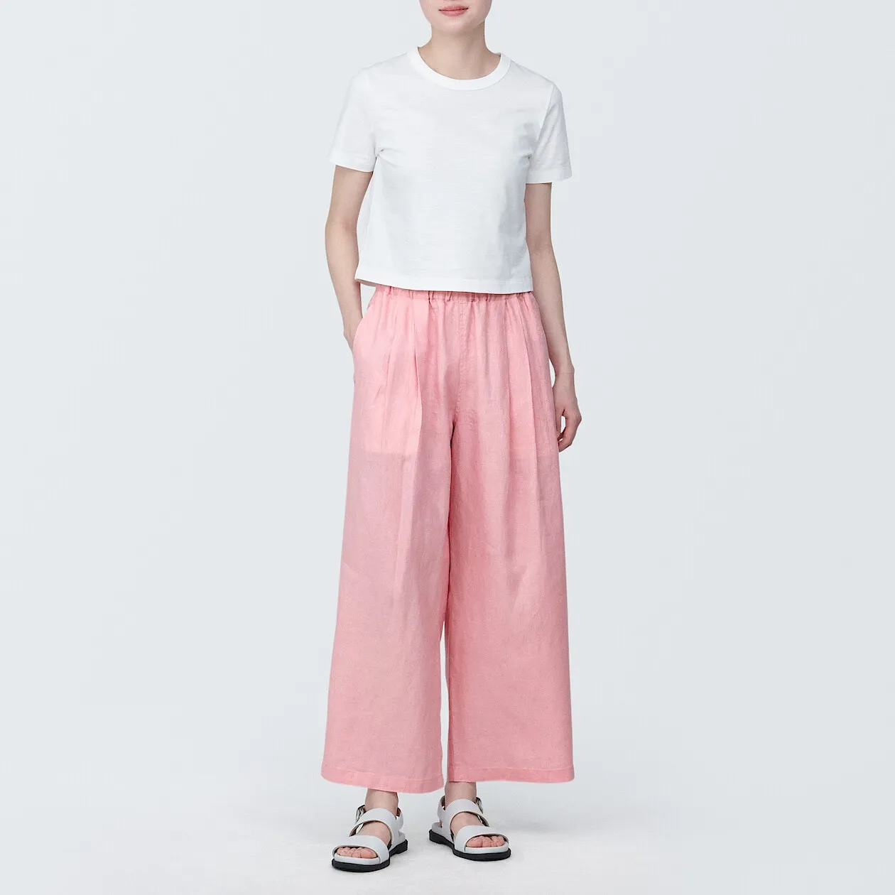 Washed Linen Relaxed Wide Pants