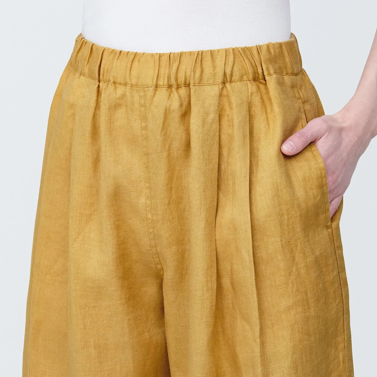 Washed Linen Relaxed Wide Pants