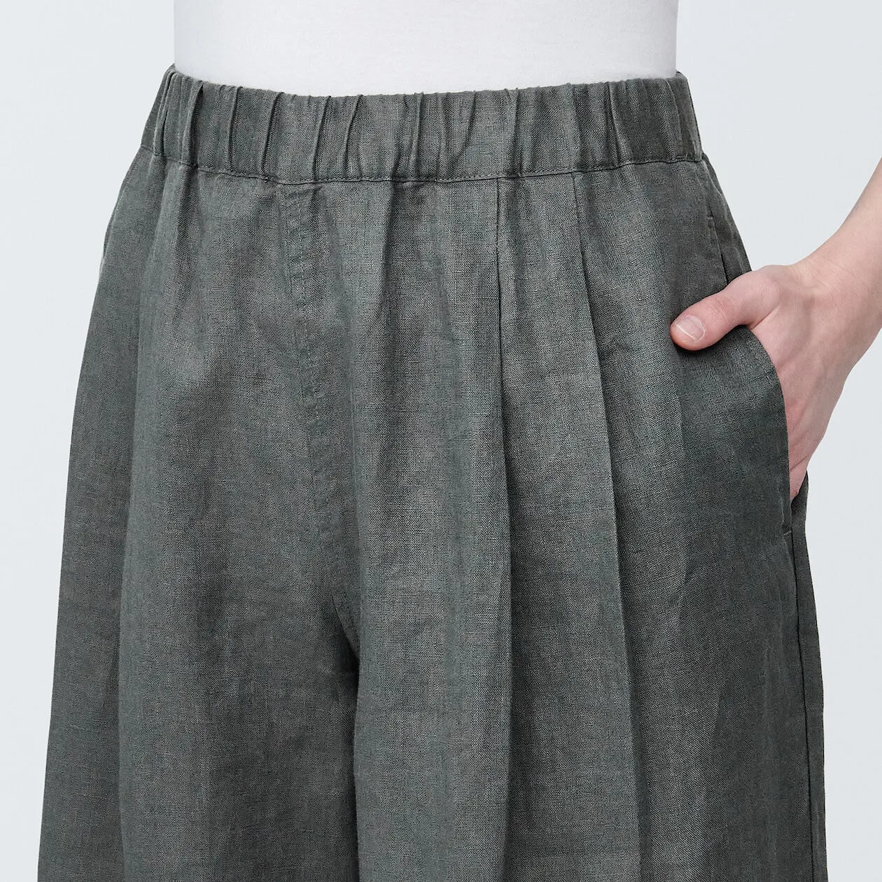 Washed Linen Relaxed Wide Pants