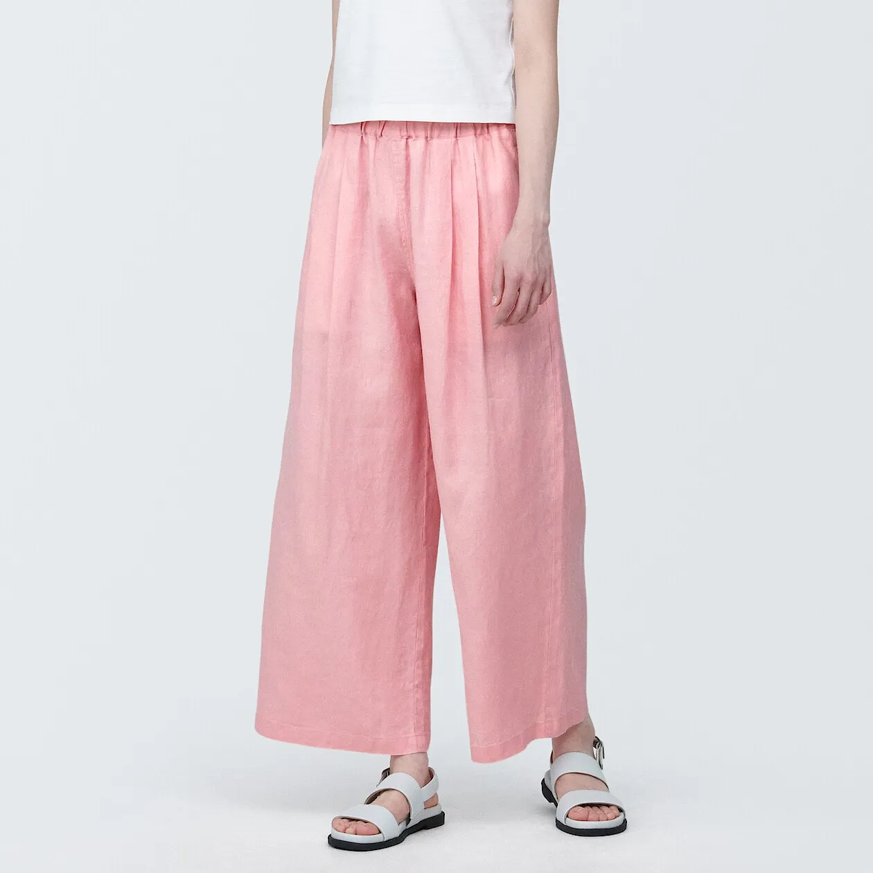 Washed Linen Relaxed Wide Pants