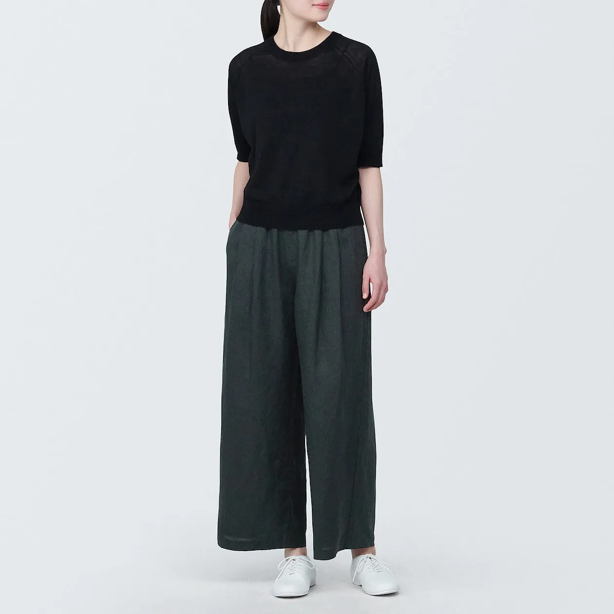 Washed Linen Relaxed Wide Pants