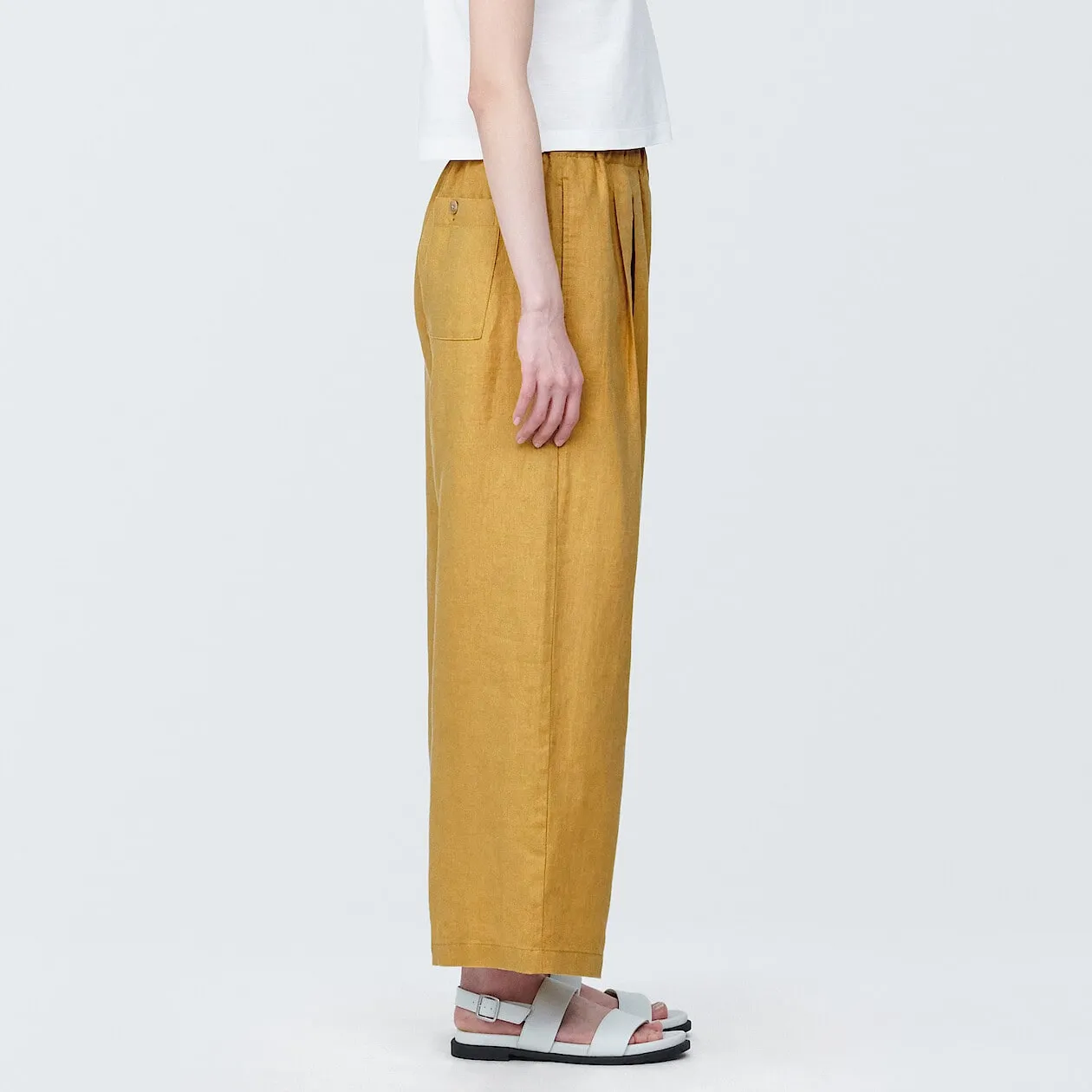 Washed Linen Relaxed Wide Pants