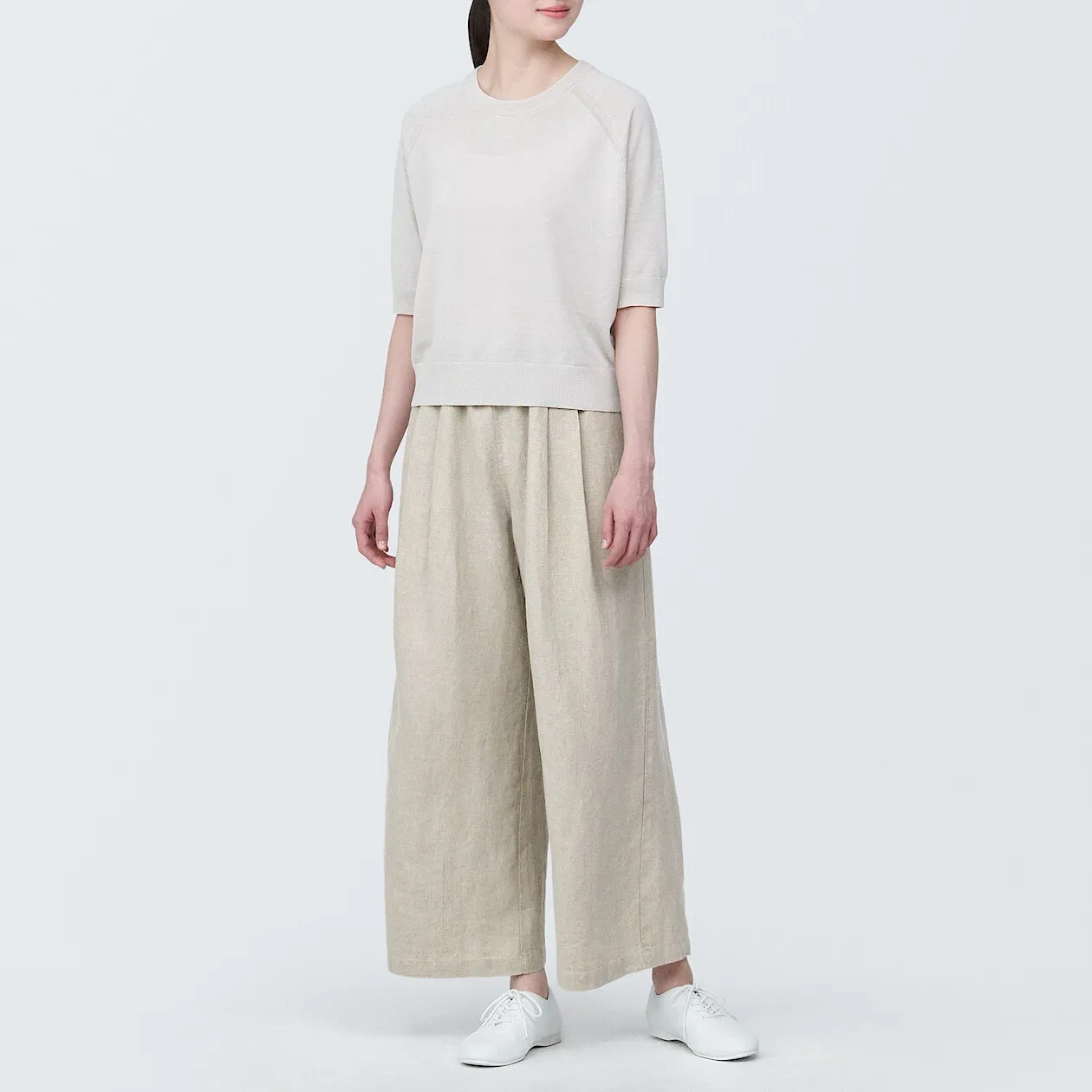 Washed Linen Relaxed Wide Pants