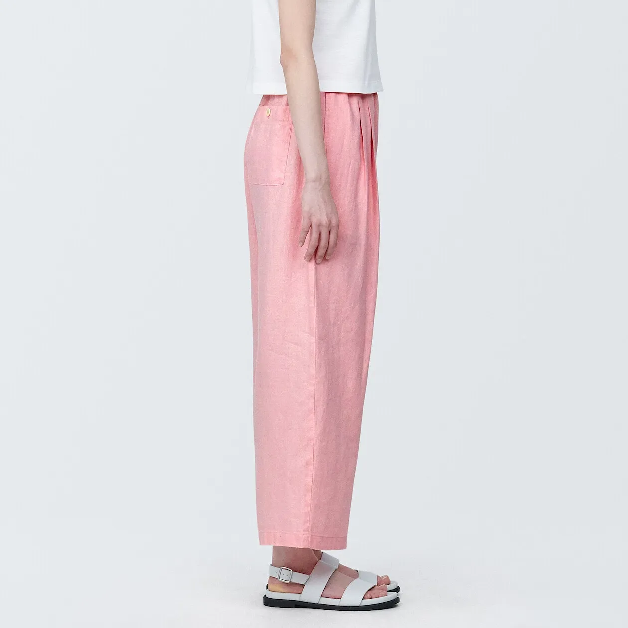 Washed Linen Relaxed Wide Pants