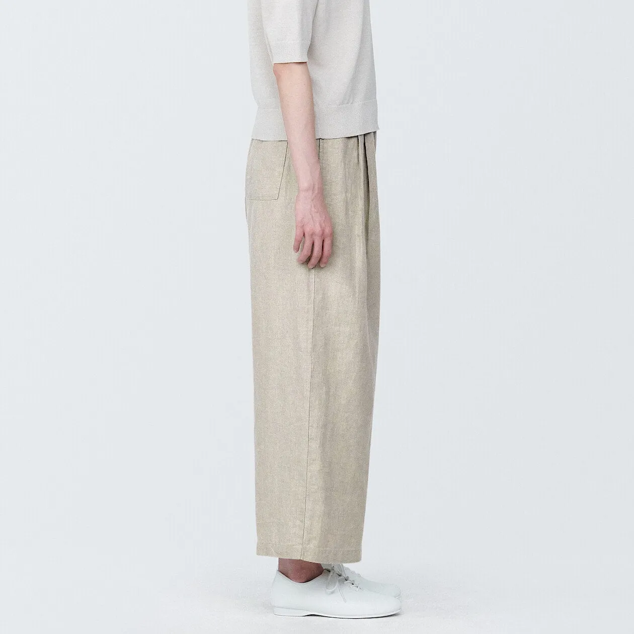 Washed Linen Relaxed Wide Pants