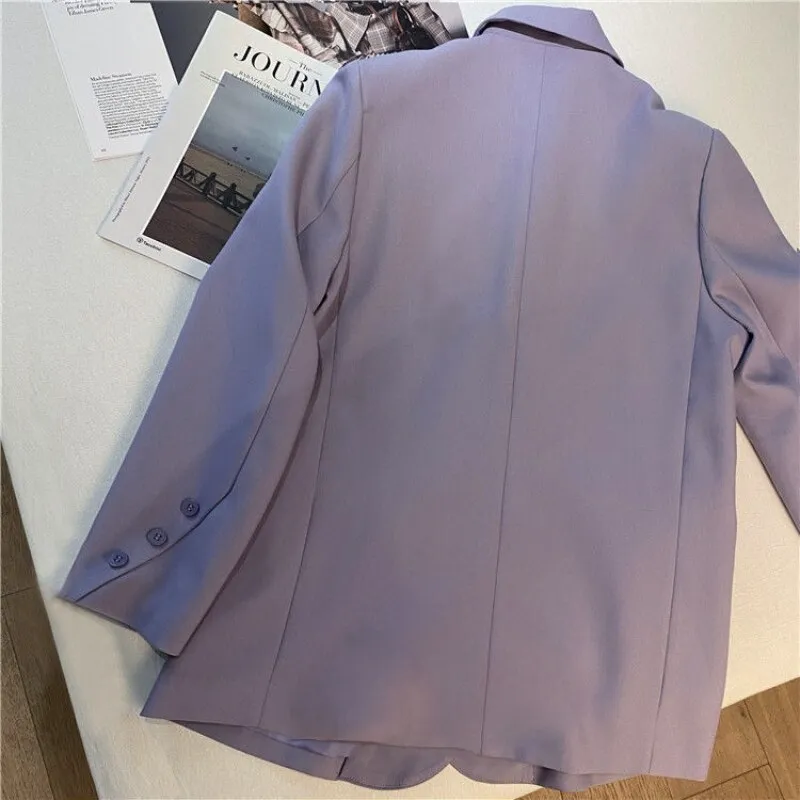 Wjczt Suit Women 2022 Fashion Suit Spring and Autumn Joker New Purple Jacket Woman Jacket Suit Women Ladies Topcoat Suit Blazer