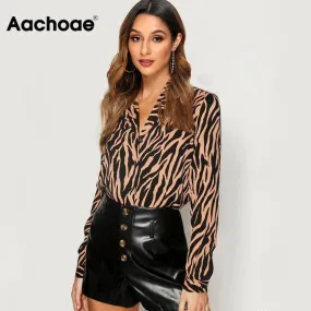 Women Blouses Long Sleeve Chiffon Zebra wonderfull fashion